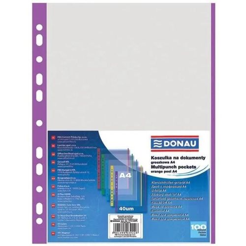 Unbekannt Danube 1774100pl De 23 Pochettes Perfores, Bord, Format A4, Pp, Grain, 40m, Violet, 100 Pices -