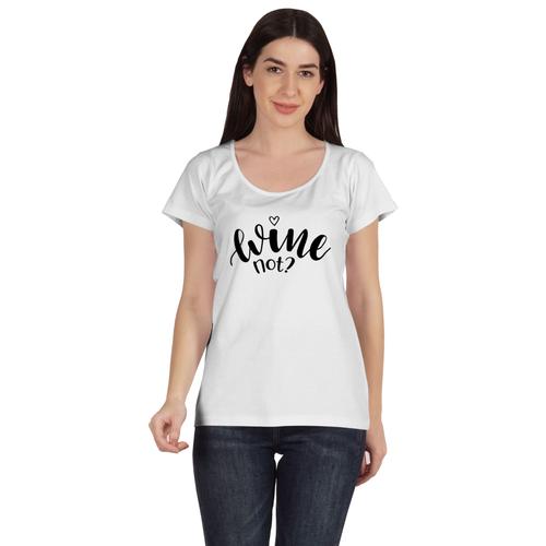 Inkmeso Encolure Dgage Wine Not Drles Dessus Tee Coton Occasionnels Pour Les Femmes Typographiques