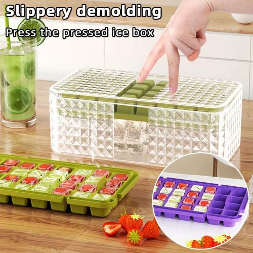 Une Cl Release 96 Grid Ice Cubes Maker Rfrigrateur Rutilisable Bote De Glaons Pour Boisson Froide Glace Grille Verte 96