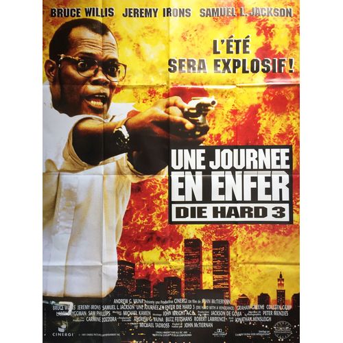 Une Journe En Enfer (Die Hard 3) - Vritable Affiche De Cinma Plie - Format 120x160 Cm - De John Mctiernan Avec Bruce Willis, Jeremy Irons, Samuel L. Jackson - 1995