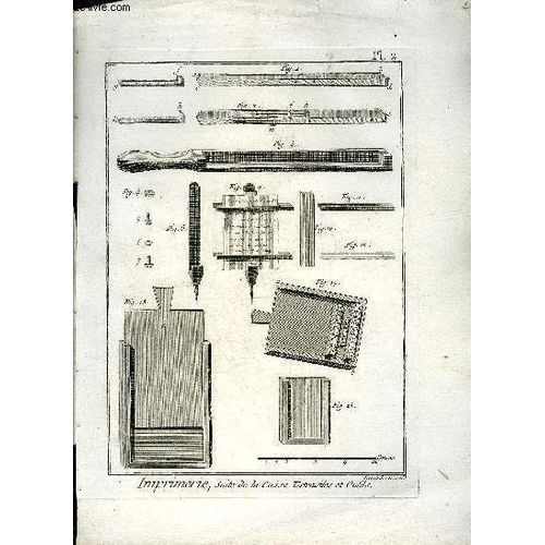 Une Planche En Noir Et Blanc Extraite De L'encyclopedie De Diderot Et D'alembert Sur Le Theme Imprimerie - Planche N 2.   de diderot et d'alembert