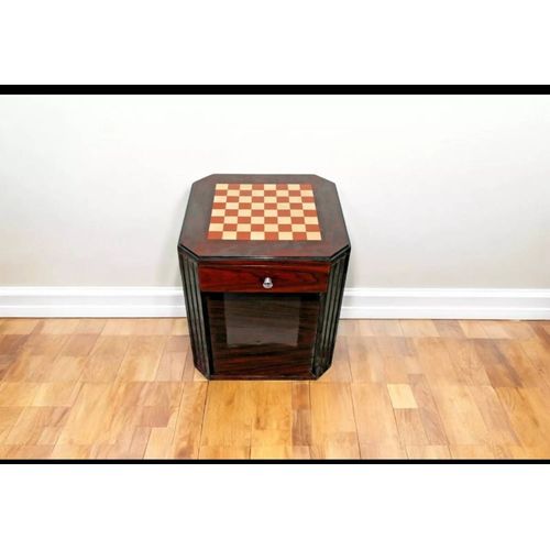 Une Table De Jeu D'checs Art Dco En Bois D'htre Et Palissandre Avec Un Tiroir
