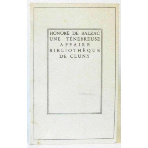 Une Tenebreuse Affaire   de Honor De Balzac  Format Poche 