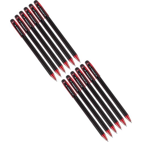 Uni-Ball Lot De 12 Rollers Encre Gel Jetstream 101 Sx101/10 Pointe Moyenne 1mm Rouge