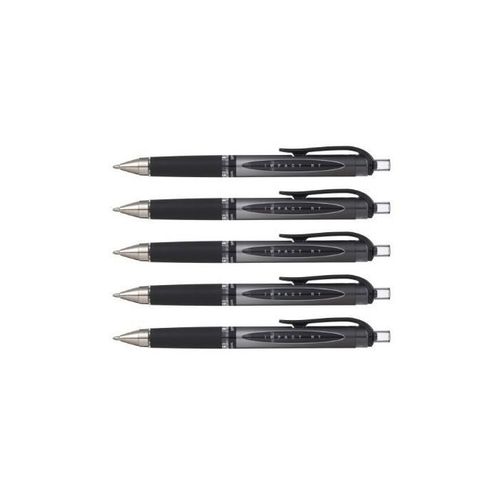 Uni-Ball Lot De 5 Rollers Encre Gel Impact Signo Broad Umn152/10s Auto Rtractable Grip Pointe Large 1mm Noir