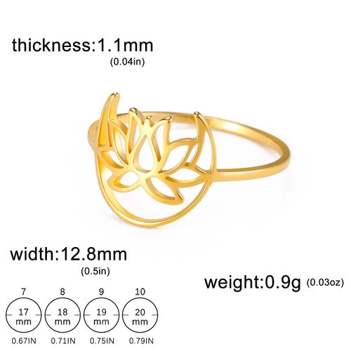 Unift Bagues En Forme De Croissant De Lune Pour Femmes Et Filles, Bijoux En Acier Inoxydable, Plaqu Or, Fleur De Yoga Hindoue, Cadeau  La Mode