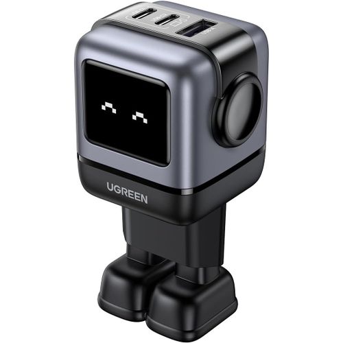 Uno 65w 3 Ports Chargeur Usb C Rapide Ganfast En Forme De Robot Mignon Compatible Avec Iphone 16 Pro Max Plus 15 14 13 12 11 Pixel Galaxy Pss 45w 25w S24 S23 Ipad Macbook Pro Air (Noir)