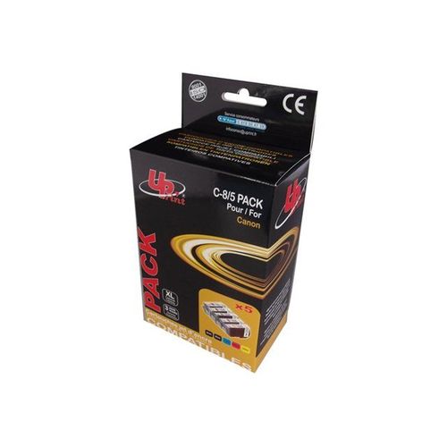 Uprint C-8/5-Pack - Pack De 5 - Taille Xl - Noir, Jaune, Cyan, Magenta - Cartouche D'encre (quivalent  : Canon Cli-8c, Canon Cli-8m, Canon Cli-8y, Canon Pgi-5bk ) - Pour Canon Pixma Ip3500...