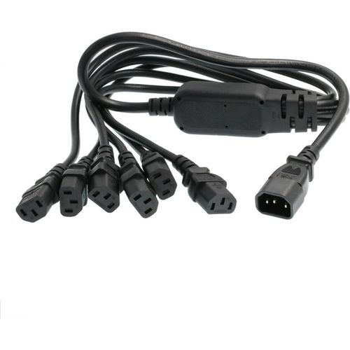 UPS PDU Computer PC Power Splitter Cord C14 to 6 x C13 10A 250V Extension Cable 60cm