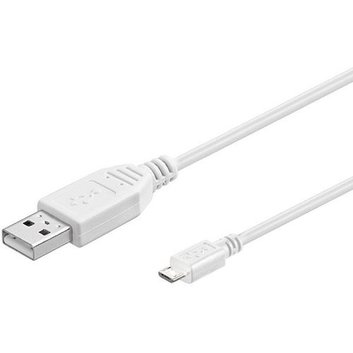 USB 2.0 Hi-Speed Cble, white, 0.6 m - USB 2.0 plug (type A) USB 2.0 micro plug (type B)