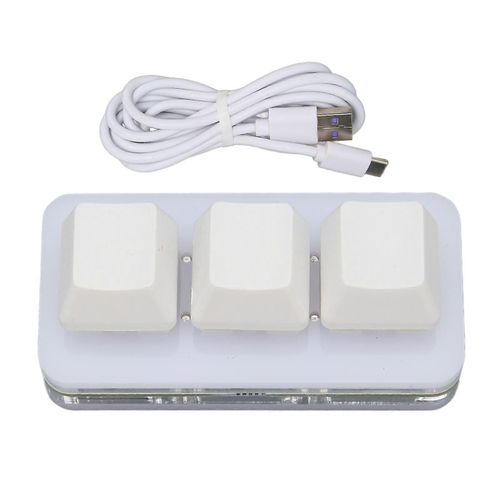 USB 3 touches Mini clavier RVB LED rtro-clairage prend en charge le clavier de programmation de macros OSU HID remplaable  chaud pour Windows pour OS X pour Linux Blanc