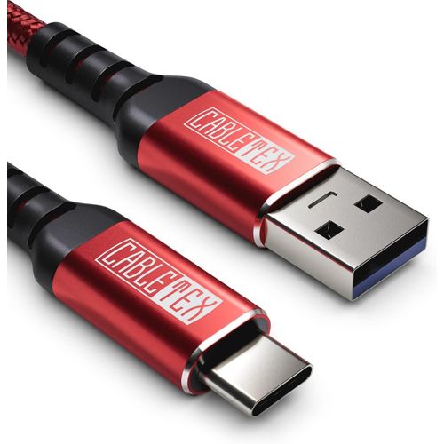 USB C Cable USB 3.0 Type A 1.5m Power and Data Cord Nylon Braid for USB 3.1 laptops and Smartphones Nexus 5X,6P,OnePlus 2,OP 3,HTC 10,MacBook Pro-Red