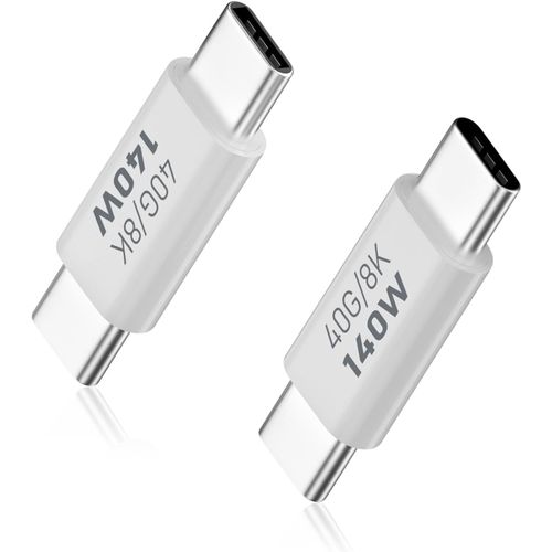 Usb C Mle Vers Mle 40G (Lot De 2), Adaptateur Usb C Vers Usb C Pd 140W, Adaptateur Usb C Vers Usb C Avec Affichage Vido 8K@60Hz, Compatible Avec Thunderbolt 4/3, Macbook Pro/Air[YIN4184458]