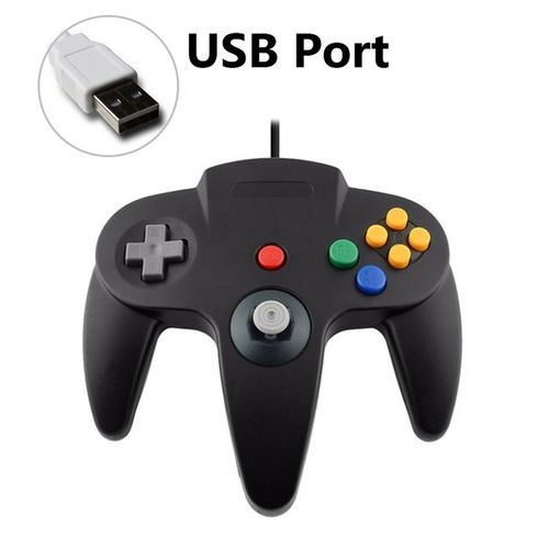 Usb Noir - Manette De Jeu Filaire N64 Pour Pc Et Mac, Joystick Pour Gamecube