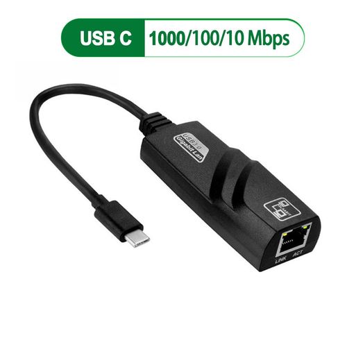 USB typc C - Adaptateur USB 3.0 type C vers Gigabit Ethernet Rj45 Lan carte rseau pour Windows 10 PC Xiaomi Mi Box 3 S nintendo Switch Ethernet