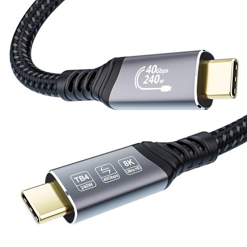 Usb4 Thunderbolt 4 3M, Cable Usb C Donnes 40Gbps, Pd3.1 240W 48V/5A, 4K@144Hz 8K@60Hz Cable Thunderbolt For Thunderbolt 5, Thunderbolt 3, Egpu, Macbook, Switch, Mac Mini, Display [GBP6276792]