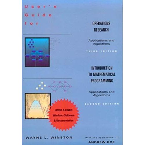 User's Guide To Operations Research / Introduction To Mathematical Programming   de unknown  Format Broch 