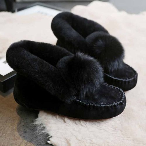 Uuto Qv-Mocassins En Cuir Group Pour Femme,Chaussures Plates Classiques,Fourrure Group,Mode Hiver,2023 - 44