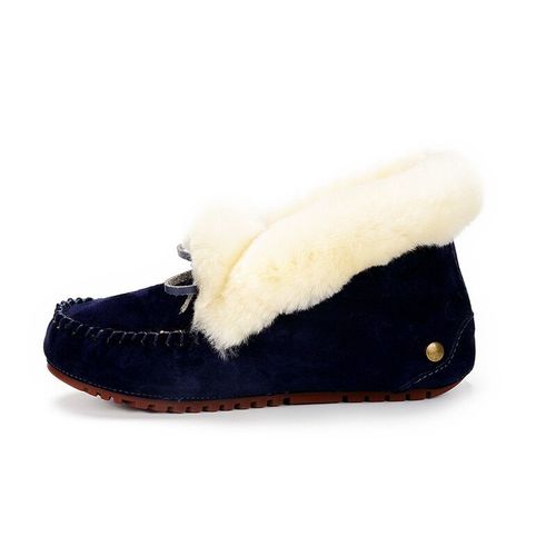 Uuto Qv-Mocassins En Cuir Vritable Pour Femme,Fourrure Naturelle,Chaussures Plates,Mocassins Dcontracts,Grande Taille,Nouvelle Mode,Hiver - 37