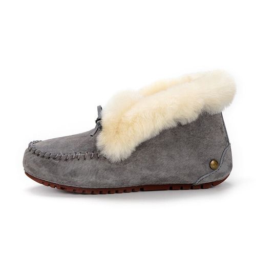 Uuto Qv-Mocassins En Cuir Vritable Pour Femme,Fourrure Naturelle,Chaussures Plates,Mocassins Dcontracts,Grande Taille,Nouvelle Mode,Hiver - 41