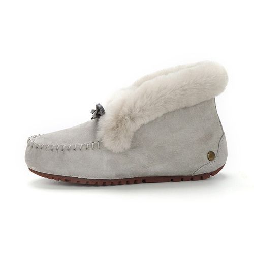 Uuto Qv-Mocassins En Cuir Vritable Pour Femme,Fourrure Naturelle,Chaussures Plates,Mocassins Dcontracts,Grande Taille,Nouvelle Mode,Hiver - 42