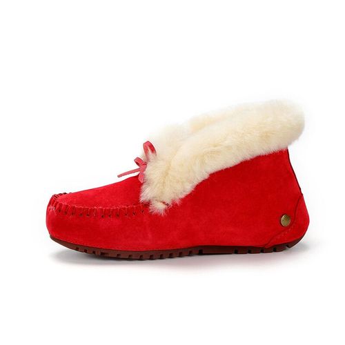 Uuto Qv-Mocassins En Cuir Vritable Pour Femme,Fourrure Naturelle,Chaussures Plates,Mocassins Dcontracts,Grande Taille,Nouvelle Mode,Hiver - 36