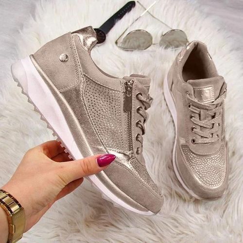 Uzzdss-Baskets Dcontractes  Lacets Pour Femme,Chaussures  Plateforme Avec Fermeture clair,2024 - 40