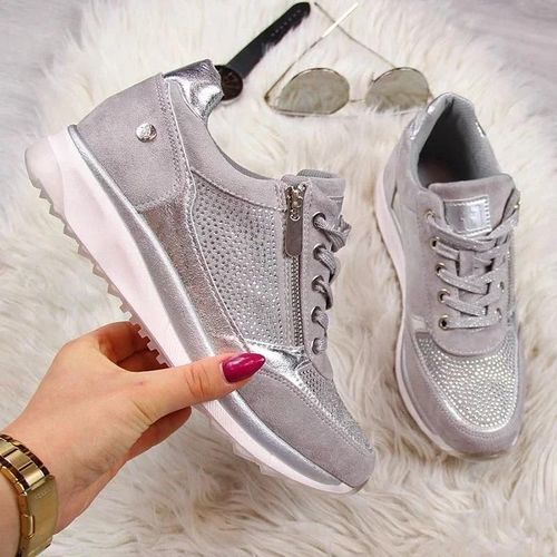 Uzzdss-Baskets Dcontractes  Lacets Pour Femme,Chaussures  Plateforme Avec Fermeture clair,2024 - 38