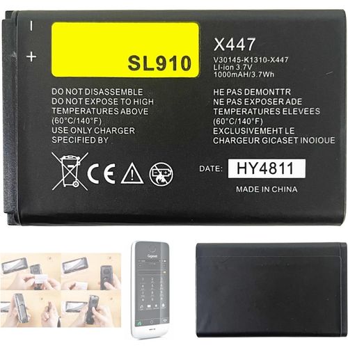V30145-K1310-X447 Batterie de rechange compatible avec Siemens Gigaset SL910,SL910A,SL910H Batterie de rechange pour tlphone V30145-K1310K-X447 V30145-K1310K-X447