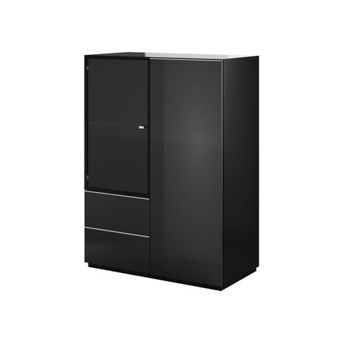 Vaisselier 2 Portes 2 Tiroirs Stratifis Noir