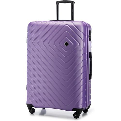Valise Grande Taille Valise De Voyage Valise  Roulettes Coque Rigide En Abs Avec 4 Roulettes Spinner Serrure  Combinaison Poigne Tlescopique Cube Line Taille Xl Violet