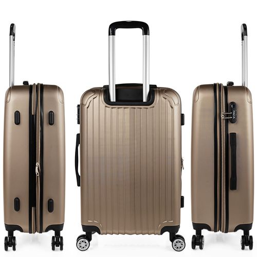 Valise Trolley 66 Cm En Abs. Rigide Et Lgre. Poigne Tlescopique, 2 Anses Rtractables, 4 Roues. Taille Moyenne. Cadenas  Combinaison T71560