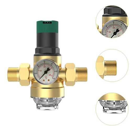 Valve de rgulateur de pression d'eau avec quipement de jauge, rgulateur d'eau rglable en laiton, filtre d'cran d'entre pour salle de bain RV