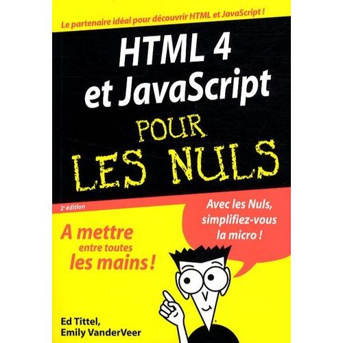 Html Et Javascript Pour Les Nuls   de Vander Veer Emily A.  Format Broch 