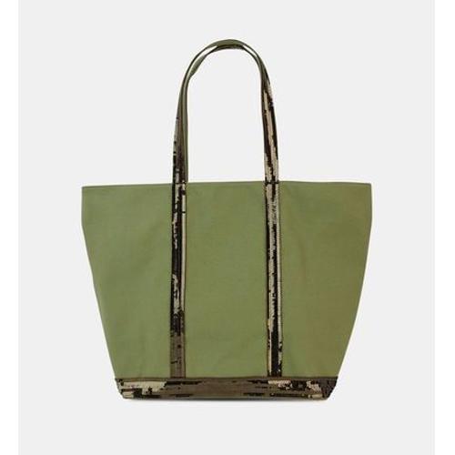 Vanessa Bruno - Sac Cabas Coton Et Sequins - Vert