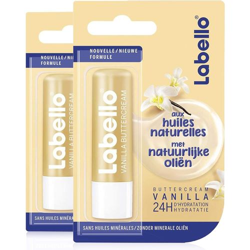 Vanilla Buttercream (2 X 5,5 Ml),Baume  Lvres Enrichi En Huiles Naturelles,Soin Des Lvres Hydratation Longue Dure Pendant 24h