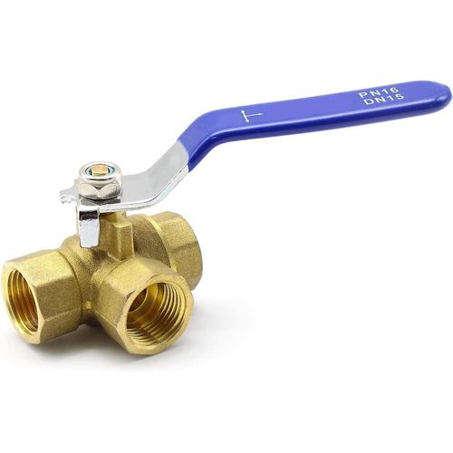 Vanne 3 Voies, Avec Poigne En Acier Inoxydable Pour Piscine Comme Robinet Ou Comme Distributeur, Jaune, 9,5 X 4,4 Cm