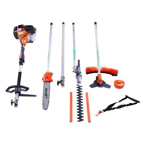 Varan Motors - Xy-T520-1m 4 En 1 Trononneuse Dbroussailleuse Taille Haie Elagueuse Thermique + Rallonge