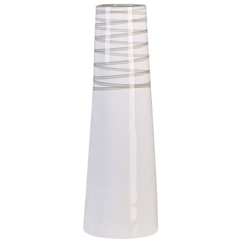 Terre Cuite Vase Dcoratif 57 Cm Blanc Gris Tarragona
