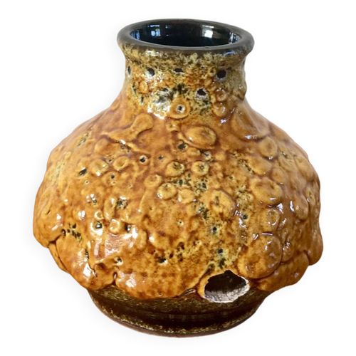 Vase En Cramique Jaune Fat Lava Annes 70 Jaune