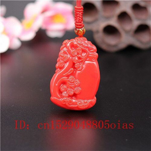 Vase En Pierre De Jade Corail Rouge Naturel, Pendentif, Collier, Bijoux En Jade Chinois, Breloque Sculpte, Amulette, Cadeaux  La Mode Pour Femmes Et Hommes