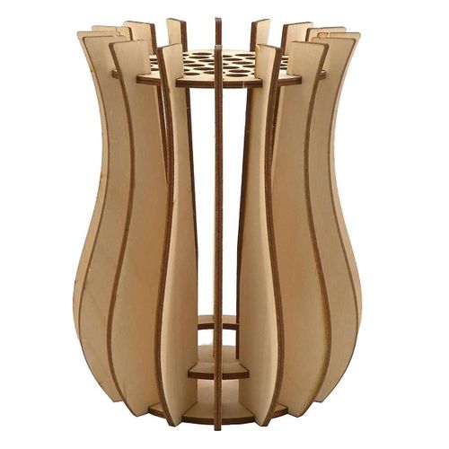 Vase, Wooden Puzzle Vase, Fake Bouquet Building Block Set Display Stand, For Flower Lovers