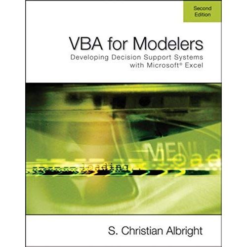 Vba For Modelers: Developing Decision Support Systems Using Microsoft Excel (With Vba Program Cd-Rom)   de S. Christian Albright  Format Broch 