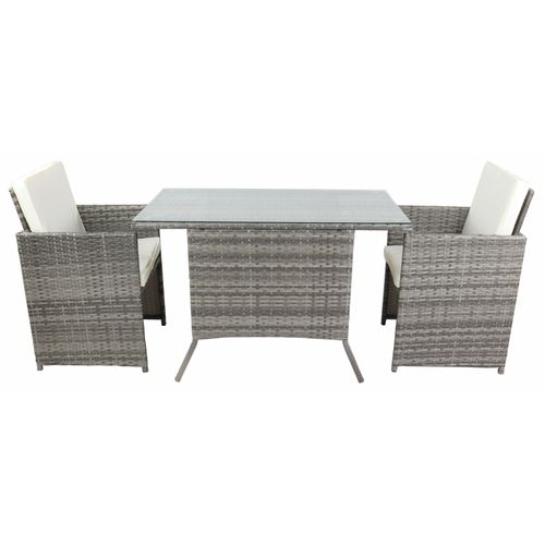 Vcm 3 Pcs. Salon De Jardin Balcon Set Meubles De Jardin Verre Table Chaises Rotin Raloso 3 Pcs. Salon De Jardin Balcon Set Meubles De Jardin Verre Table Chaises Rotin Raloso