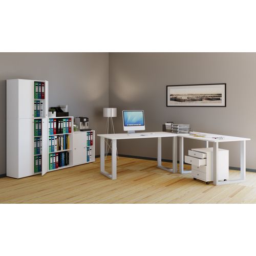 Vcm Bureau D'angle Bureau Informatique Table D'angle Lona 50 U Alu Blanc Bureau D'angle Bureau Informatique Table D'angle Lona 50 U Alu Blanc