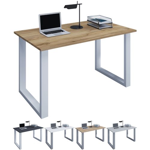 Vcm Bureau En Bois Table D'ordinateur Table De Travail Meubles De Bureau Lona U Alu Argent Bureau En Bois Table D'ordinateur Table De Travail Meubles De Bureau Lona U Alu Argent