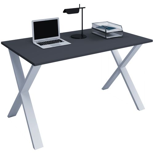 Vcm Bureau En Bois Table D'ordinateur Table De Travail Meubles De Bureau Lona X Argent Bureau En Bois Table D'ordinateur Table De Travail Meubles De Bureau Lona X Argent