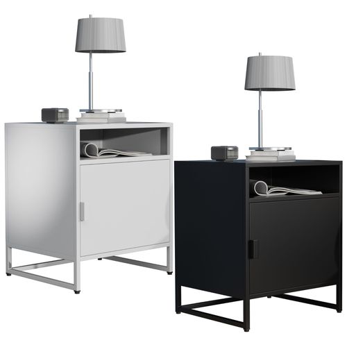 Vcm Mtal, Table De Nuit, Table D'appoint, Porte Battante, Console, Table De Nuit, Flokas