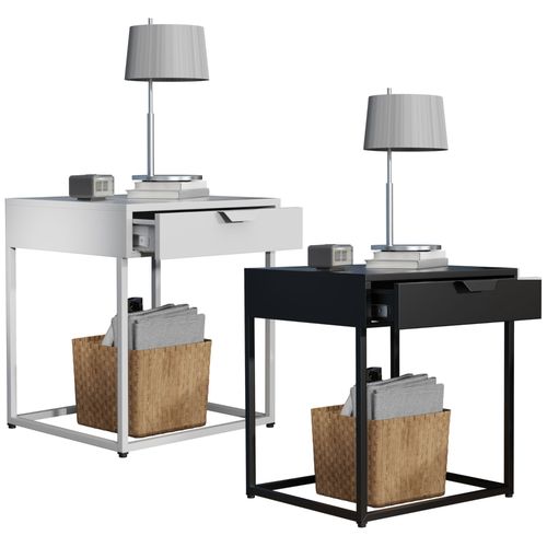 Vcm Mtal, Table De Nuit, Table D'appoint, Tiroir, Console, Table De Chevet, Flokas