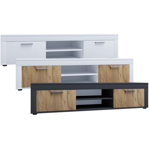 Vcm Meuble Tv En Bois Lowboard Meuble Tv Table Console Table Tv Largeur 160 Cm Usilo Xl